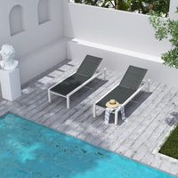 Thumbnail for Adjustable Outdoor Sun Lounger in Aluminium White - Outdoor Immersion