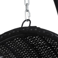 Thumbnail for Gardeon Outdoor Egg Swing Chair with Stand Cushion Wicker Armrest Black - Outdoor Immersion