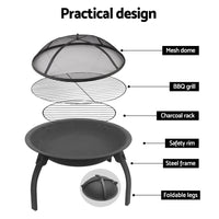 Thumbnail for Portable Fire Pit, BBQ, Charcoal Smoker 22