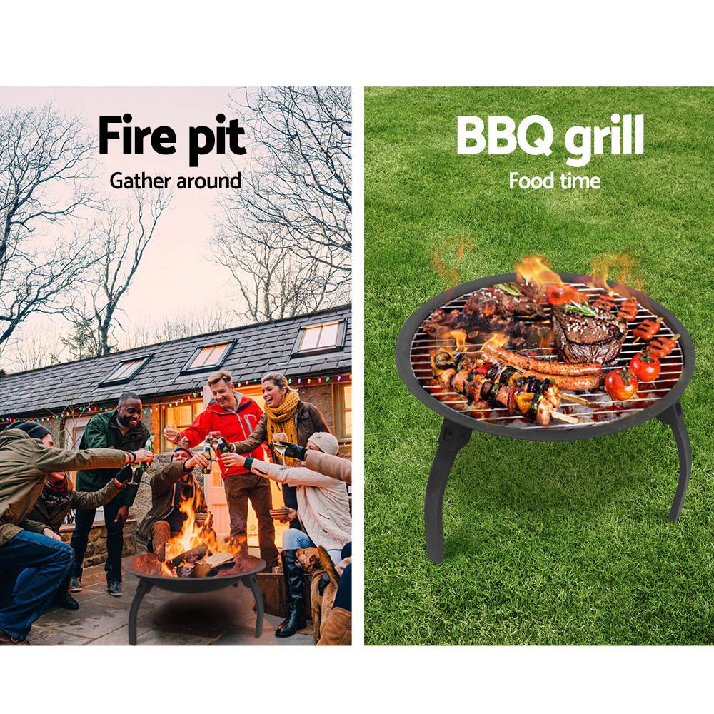 Portable Fire Pit, BBQ, Charcoal Smoker 22" - Outdoor Immersion