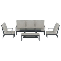 Thumbnail for Gardeon 5-Piece Outdoor Furniture Setting Table Chair Set Aluminium Sofa 7-Seater