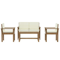 Thumbnail for Gardeon 4-Piece Outdoor Sofa Set Wooden Couch Lounge Setting