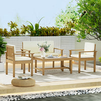 Thumbnail for Gardeon 4-Piece Outdoor Sofa Set Wooden Couch Lounge Setting