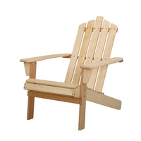 Thumbnail for Gardeon Adirondack Outdoor Chairs Wooden Beach Chair Patio Furniture Garden Natural