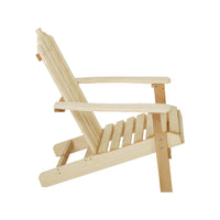 Thumbnail for Gardeon Adirondack Outdoor Chairs Wooden Beach Chair Patio Furniture Garden Natural