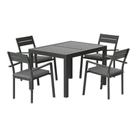 Thumbnail for Gardeon Outdoor Dining Set 5 Piece Aluminum Extendable Table Setting Black