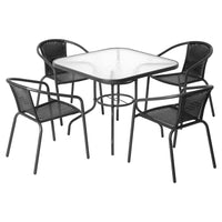 Thumbnail for Gardeon Outdoor Dining Set 5 Piece Steel Stackable Chairs Table Patio Furniture