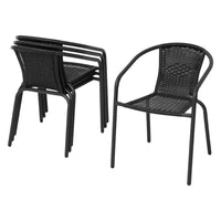 Thumbnail for Gardeon Outdoor Dining Set 5 Piece Steel Stackable Chairs Table Patio Furniture