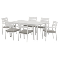 Thumbnail for Gardeon Outdoor Dining Set 7 Piece Aluminum Table Chairs Setting White