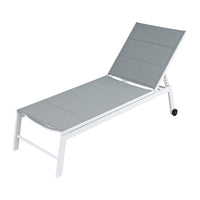 Thumbnail for Gardeon Sun Lounger Chaise Lounge Wheels Patio Furniture Outdoor Setting White