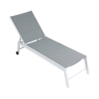 Thumbnail for Gardeon Sun Lounger Chaise Lounge Wheels Patio Furniture Outdoor Setting White