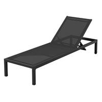 Thumbnail for Gardeon Sun Lounge Outdoor Lounger Aluminium Folding Beach Chair Wheels Black