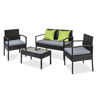 Thumbnail for Gardeon Outdoor Sofa Set Wicker Lounge Setting Table and Chairs Patio Furniture