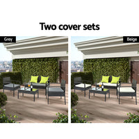 Thumbnail for Gardeon Outdoor Sofa Set Wicker Lounge Setting Table and Chairs Patio Furniture