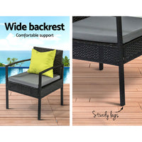 Thumbnail for Gardeon Outdoor Sofa Set Wicker Lounge Setting Table and Chairs Storage Cover