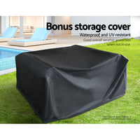 Thumbnail for Gardeon Outdoor Sofa Set Wicker Lounge Setting Table and Chairs Storage Cover