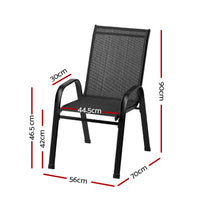 Thumbnail for Gardeon 2PC Outdoor Dining Chairs Stackable Lounge Chair Patio Furniture Black