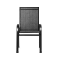 Thumbnail for Gardeon 2PC Outdoor Dining Chairs Stackable Lounge Chair Patio Furniture Black