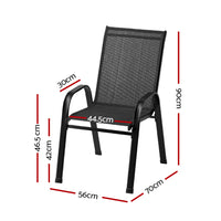 Thumbnail for Gardeon 4PC Outdoor Dining Chairs Stackable Lounge Chair Patio Furniture Black