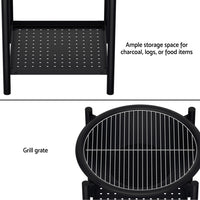 Thumbnail for Grillz Fire Pit BBQ Grill 2-in-1 Outdoor