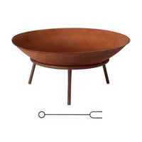 Thumbnail for Grillz 56cm Fire Pit Iron Rustic Bowl Outdoor