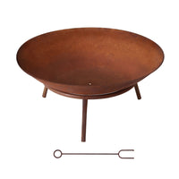 Thumbnail for Grillz 56cm Fire Pit Iron Rustic Bowl Outdoor