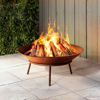 Thumbnail for Grillz 56cm Fire Pit Iron Rustic Bowl Outdoor