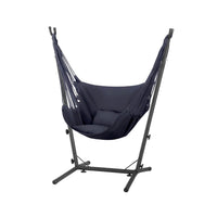 Thumbnail for Gardeon Hammock Chair Outdoor Camping Hanging with Stand Grey