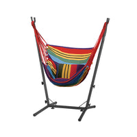 Thumbnail for Gardeon Hammock Chair Outdoor Camping Hanging with Stand Rainbow