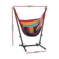 Thumbnail for Gardeon Hammock Chair Outdoor Camping Hanging with Stand Rainbow