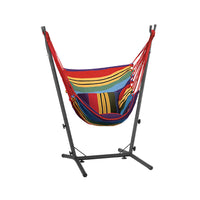 Thumbnail for Gardeon Hammock Chair Outdoor Camping Hanging with Stand Rainbow