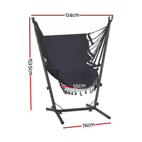 Thumbnail for Gardeon Hammock Chair Outdoor Camping Hanging with Stand Grey