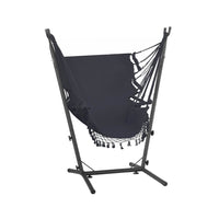 Thumbnail for Gardeon Hammock Chair Outdoor Camping Hanging with Stand Grey