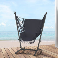 Thumbnail for Gardeon Hammock Chair Outdoor Camping Hanging with Stand Grey