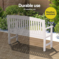 Thumbnail for Gardeon Outdoor Garden Bench Wooden 2 Seater Lounge Chair Patio Furniture White