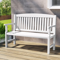 Thumbnail for Gardeon Outdoor Garden Bench Wooden 2 Seater Lounge Chair Patio Furniture White