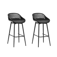 Thumbnail for Gardeon 2x Outdoor Bar Stools Plastic Black