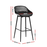 Thumbnail for Gardeon 2x Outdoor Bar Stools Plastic Black