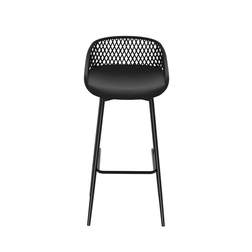 Gardeon 2x Outdoor Bar Stools Plastic Black