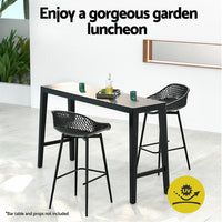 Thumbnail for Gardeon 2x Outdoor Bar Stools Plastic Black