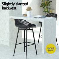 Thumbnail for Gardeon 2x Outdoor Bar Stools Plastic Black