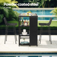 Thumbnail for Gardeon Outdoor Bar Set Patio Furniture Dining Chairs Table and Chairs Wicker