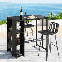 Thumbnail for Gardeon Outdoor Bar Set Patio Furniture Dining Chairs Table and Chairs Wicker