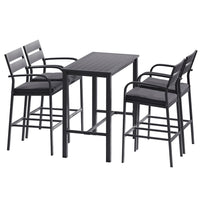 Thumbnail for Gardeon Outdoor Bar Set 5-Piece Patio Dining Chairs Aluminium Table Stools