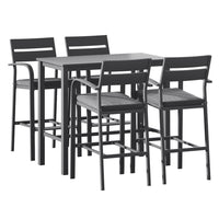 Thumbnail for Gardeon Outdoor Bar Set 5-Piece Patio Dining Chairs Aluminium Table Stools