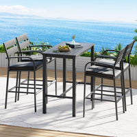 Thumbnail for Gardeon Outdoor Bar Set 5-Piece Patio Dining Chairs Aluminium Table Stools