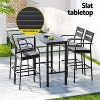 Thumbnail for Gardeon Outdoor Bar Set 5-Piece Patio Dining Chairs Aluminium Table Stools