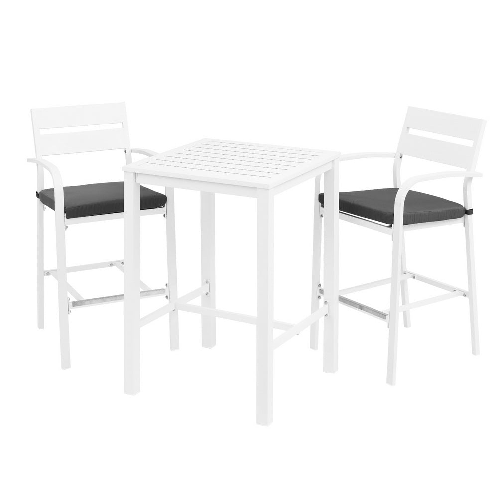 Gardeon Outdoor Bar Set Stools 3-Piece Dining Chairs Table Patio Aluminium Bistro Set