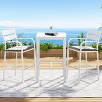 Thumbnail for Gardeon Outdoor Bar Set Stools 3-Piece Dining Chairs Table Patio Aluminium Bistro Set