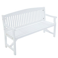 Thumbnail for Gardeon 5FT Outdoor Garden Bench Wooden 3 Seat Chair Patio Furniture White